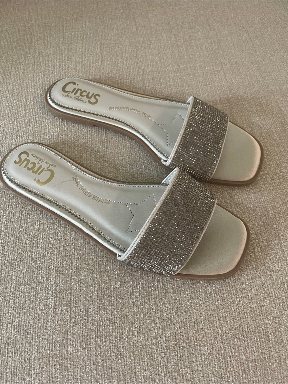 Circus by Sam Edelman silver/gray Glitter Slide Sandals women’s 9